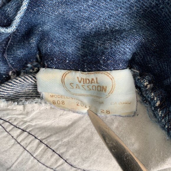 Vintage 70's Vidal Sasson High Rise Tapered Denim Retro Mom Jeans - Picture 7 of 16